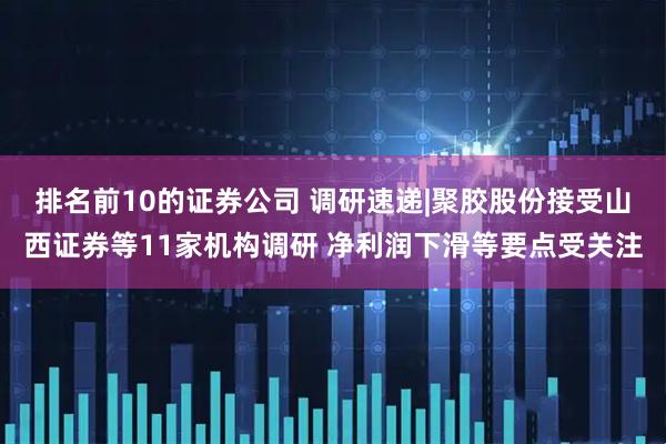 排名前10的证券公司 调研速递|聚胶股份接受山西证券等11家机构调研 净利润下滑等要点受关注