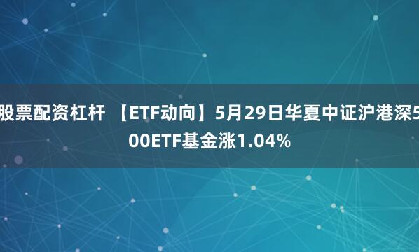 股票配资杠杆 【ETF动向】5月29日华夏中证沪港深500ETF基金涨1.04%